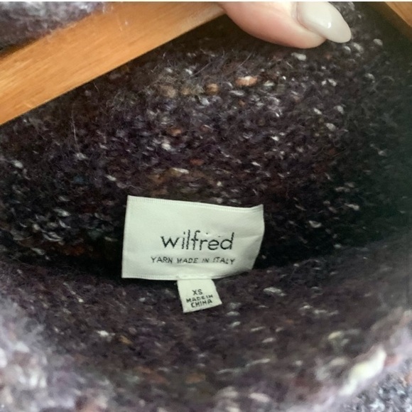 WILFRED Aritzia Durandal Marl Sleeveless Mock Neck Wool Silk Merino Sweater - Picture 6 of 11